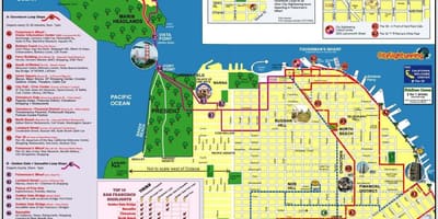 سان فرانسیسکو هاپ در هاپ خاموش اتوبوس تور نقشه