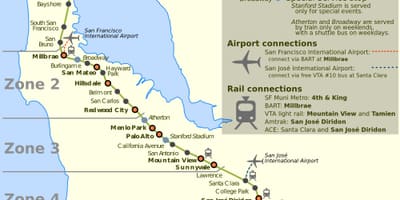 سان فرانسیسکو caltrain نقشه