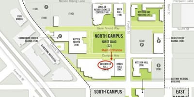 Genentech جنوب سان فرانسیسکو نقشه پردیس