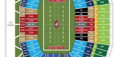 نقشه از San Francisco 49ers ورزشگاه