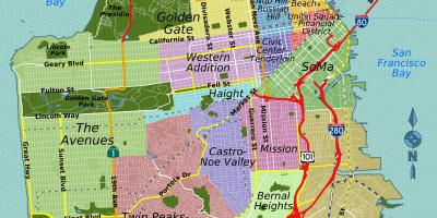 نقشه خیابان های سان فرانسیسکو کالیفرنیا