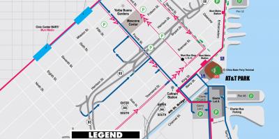 نقشه از SF giants پارکینگ 