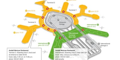 SFO ترمینال 2 دروازه نقشه