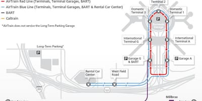 نقشه SFO airtrain