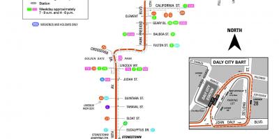 سان فرانسیسکو, اتوبوس, 28 نقشه مسیر