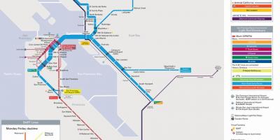 بارت ایستگاه های سان فرانسیسکو نقشه