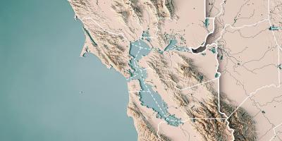 نقشه از San Francisco bay توپوگرافی 
