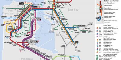 نقشه حمل و نقل عمومی سان فرانسیسکو