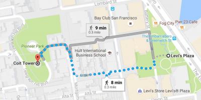نقشه از San Francisco خود هدایت تور پیاده روی