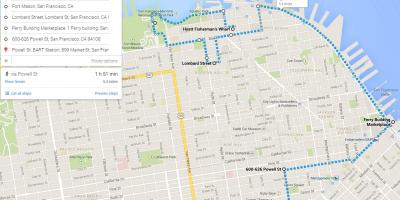 سان فرانسیسکو تورهای پیاده روی نقشه