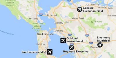 فرودگاه در نزدیکی سان فرانسیسکو نقشه