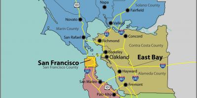 خلیج سان فرانسیسکو در یک نقشه
