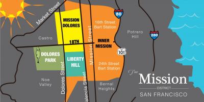 نقشه از ماموریت منطقه سان فرانسیسکو