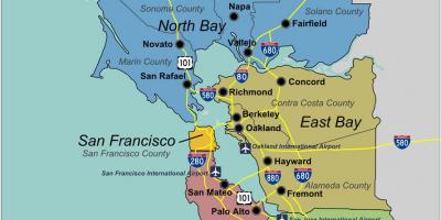 نقشه جنوب منطقه خلیج سان فرانسیسکو