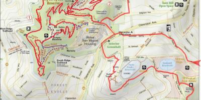 نقشه از منطقه خلیج مسیرهای پیاده روی و دوچرخه
