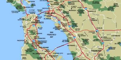 نقشه از San Francisco, شهرهای منطقه