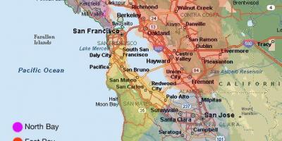 سان فرانسیسکو نقشه منطقه و مناطق اطراف آن