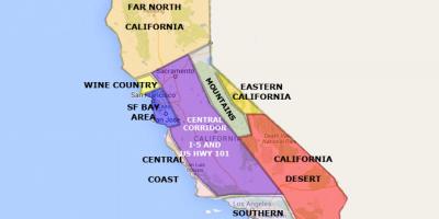 نقشه از شمال کالیفرنیا در سان فرانسیسکو