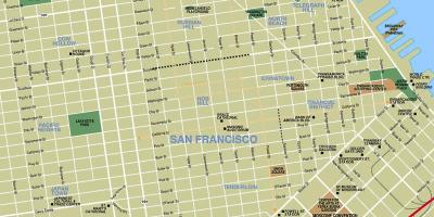 نقشه از مرکز شهر سان فرانسیسکو, ca